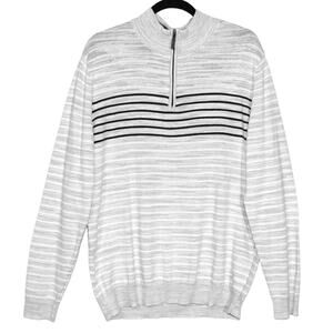 Club Room Size Large Men's Heathered Grey Quarter Zip Sweater NWT